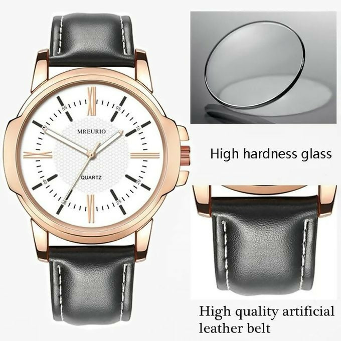 Top Brand Luxury Business Leather Watch Clock