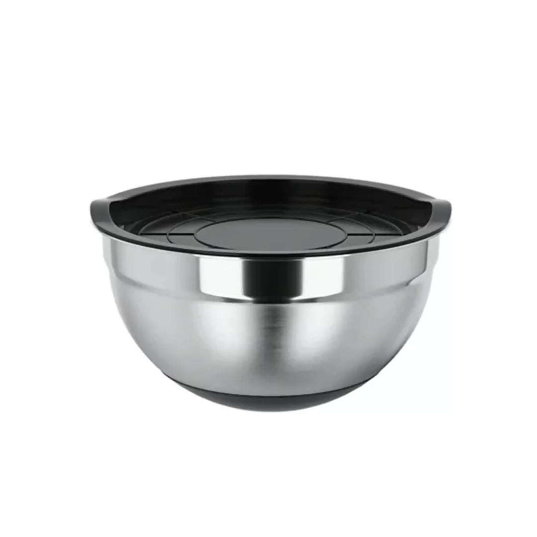 S/Steel Mixing Bowl With Lid 22cm