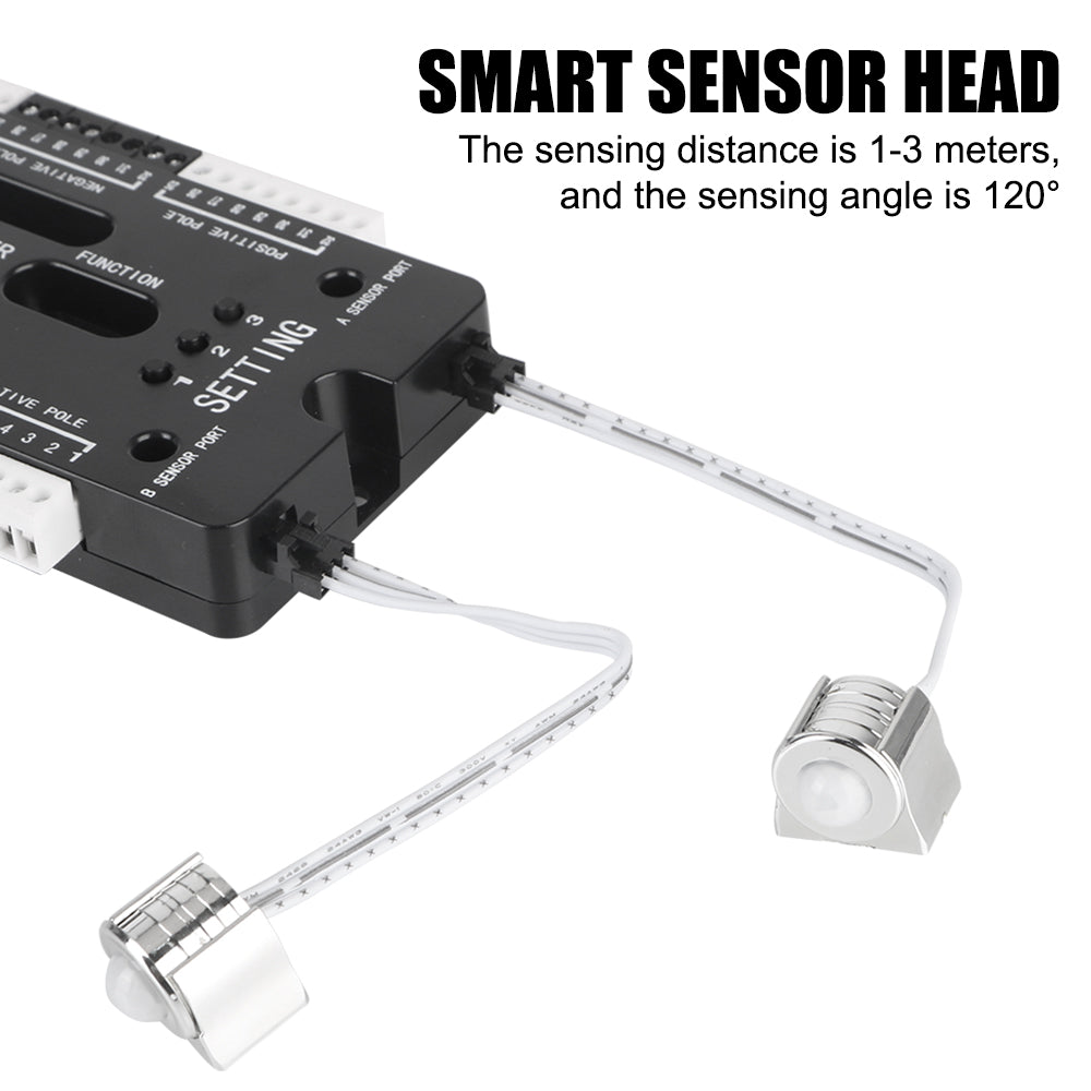 LED Motion Sensor Adjustable Brightness Automatic 32 Channels Stair Light Controller Kit DC 12V 24V For Stairs Flexible Strip