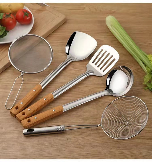 FBK Premium Stainless Steel 5-Piece Kitchen Utensil Set for Cooking