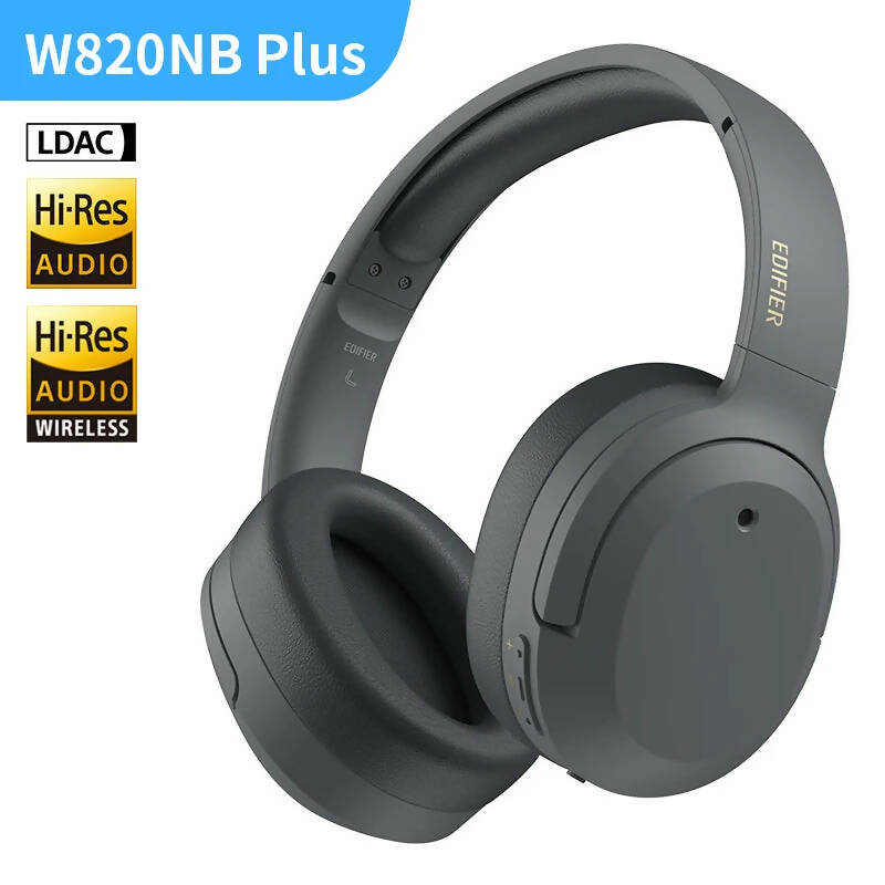 Edifier W820NB Plus Wireless Noise Cancelling Headphones 43dB ANC Hi-Res LDAC Codec 49hrs Playtime Over-Ear Bluetooth Headset