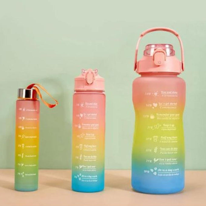 Pack of 3 Water Bottles, Sports Water Bottles, Leakproof & BPA Free