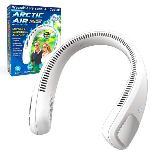 Arctic Air Freedom Personal Air Cooler - Portable 3-Speed Neck Fan, Hands-Free Wearable Design