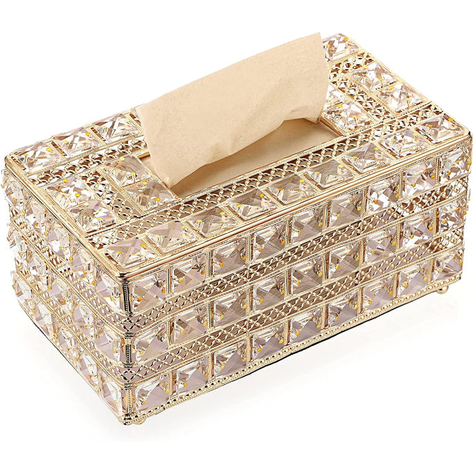 Crystal Tissue Box Napkin Holder Organizer