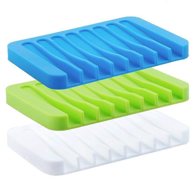 Self draining silicon soap pad holder