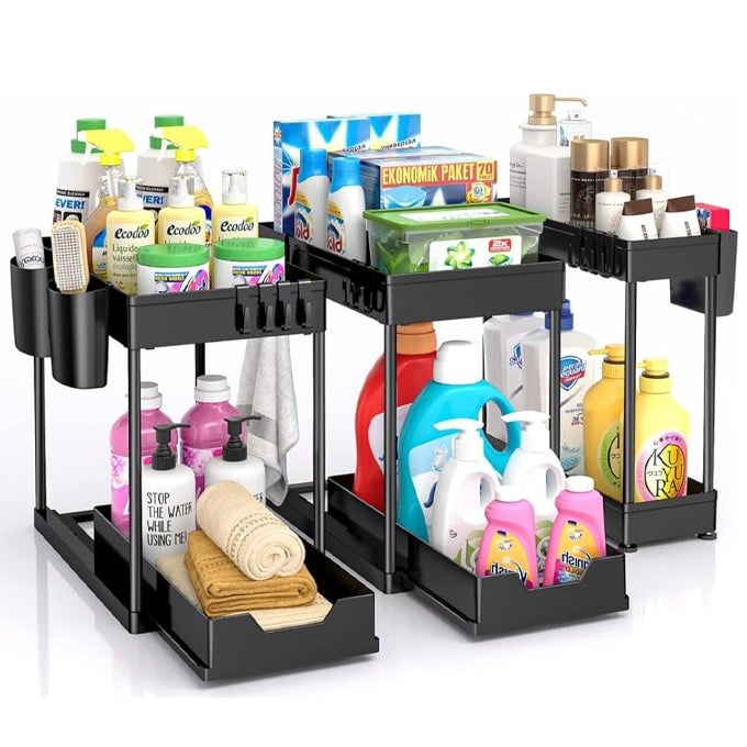 Detachable 2 layer smart golden baby multipurpose rack with bottom drawer