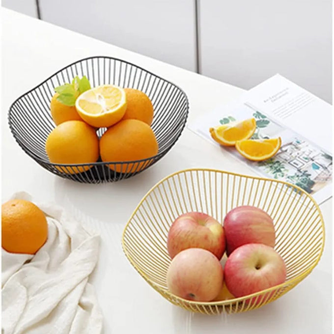 Metal Wire Iron Arts Fruit Storage Baskets for Kitchen Countertop Table Decorative