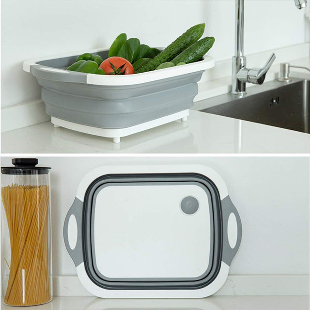 Multifunction Collapsible Cutting Board, Chopping Board with Colander