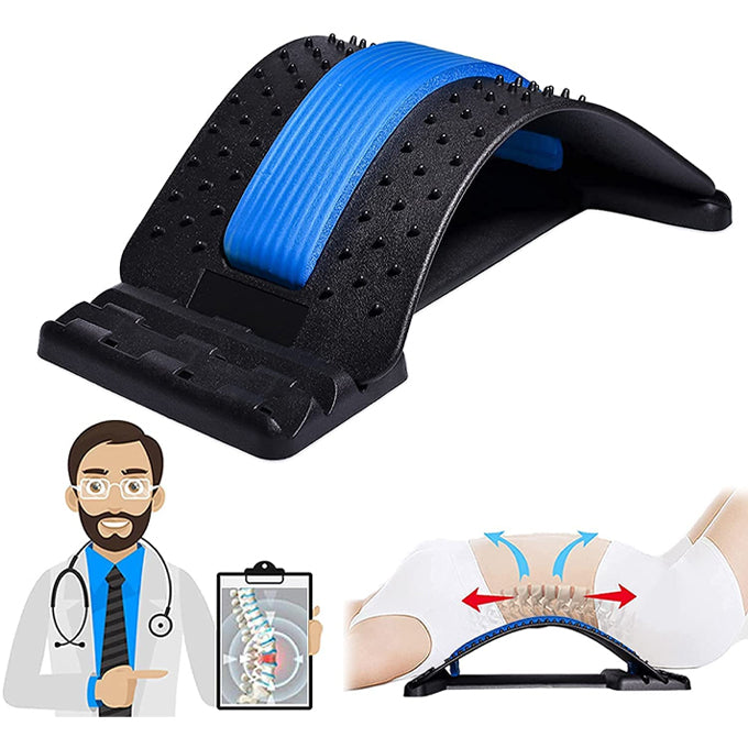 Back Stretching Device,Back Massager for Bed & Chair & Car,Multi-Level Lumbar Support Stretcher Spinal