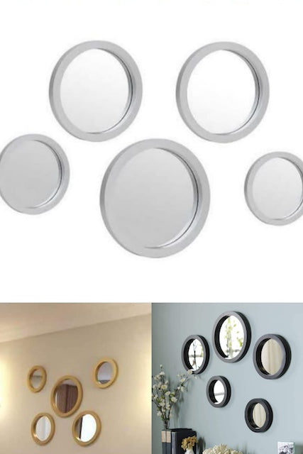 5 in 1 Decor Mirrors, Wide Circle Mirror for Wall Decor - Living Room Mirrors - Wall Mirrors Decorative - Round Mirror for Wall Decor