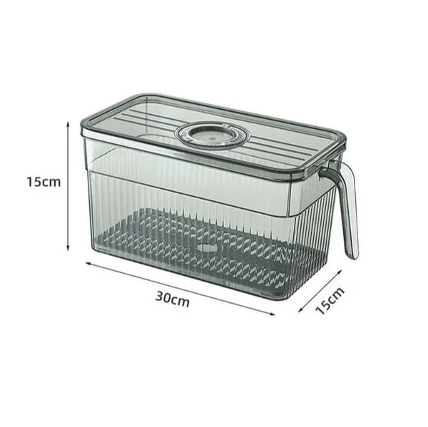 3L Acrylic Refrigerator Storage Container Box with Handle Organiser