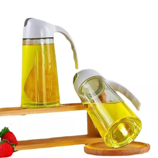 Oil Can, Oil Bottle Transparent Multifunctional Food Grade Material, Oil Round Storage Bottle - 600ml