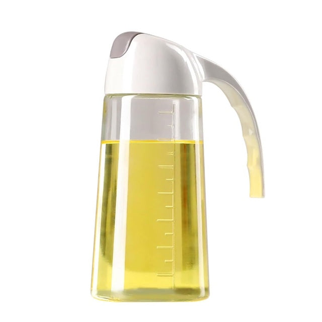 Oil Can, Oil Bottle Transparent Multifunctional Food Grade Material, Oil Round Storage Bottle - 600ml