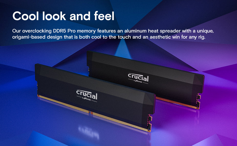 Crucial Pro DDR5 RAM 32GB Kit (2x16GB) 6000MHz, 6400MHz, Overclocking Desktop Gaming Memory, Intel XMP 3.0 & AMD Expo Compatible
