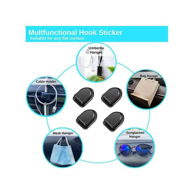 4-Pack Car Mini Convenient Hooks USB Cable Holder Auto Vehicle Dash Mount Hangers Truck Universal