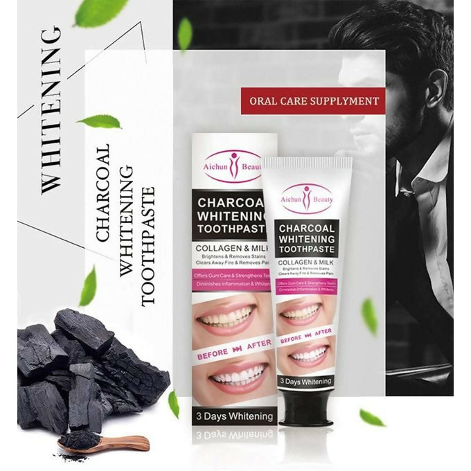 Aichun Beauty Charcoal 3Days Whitening Toothpaste -100 Ml