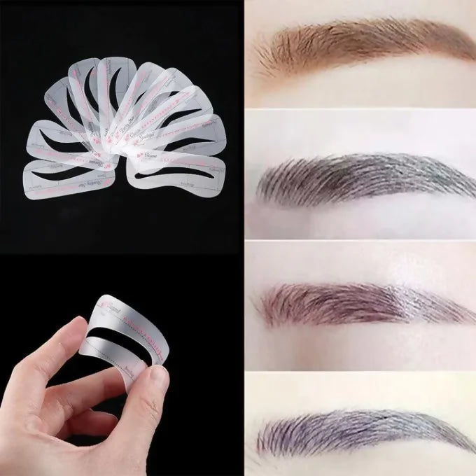 10Pcs Eyebrow Models Stencil Grooming Card Shaper