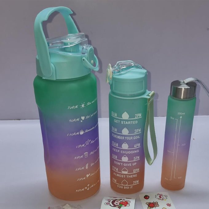 Pack of 3 Water Bottles, Sports Water Bottles, Leakproof & BPA Free