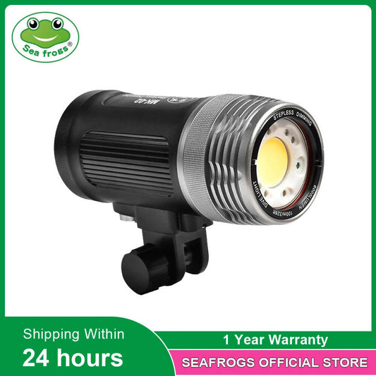 Seafrogs Photography Flash light 6000lumens/3000lums 100m Waterproof Depth Diving Torch With Optical Fiber Cable