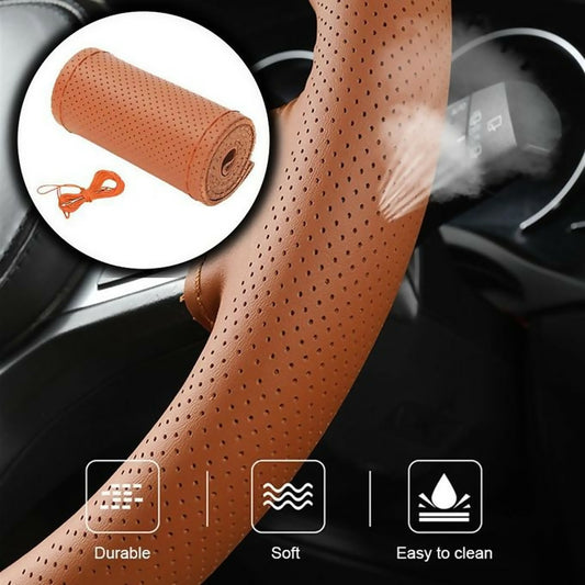 Microfiber Faux Leather DIY Car Steering Wheel Cover