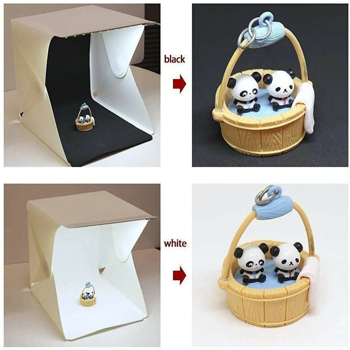 Photo Studio Tent Mini Foldable Photography Studio Portable Light Box Kit with LED Light Tent Adjustable Brightness LED Light an