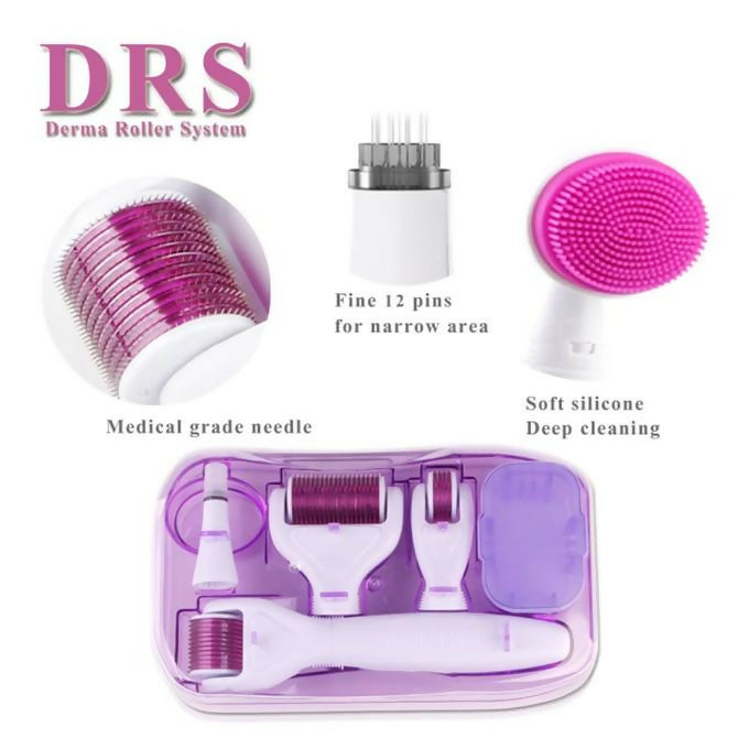 6 In 1 Derma Rollers Micro Needles Kit Micro Titanium Machine Eye Skin Care Body Hair Growth