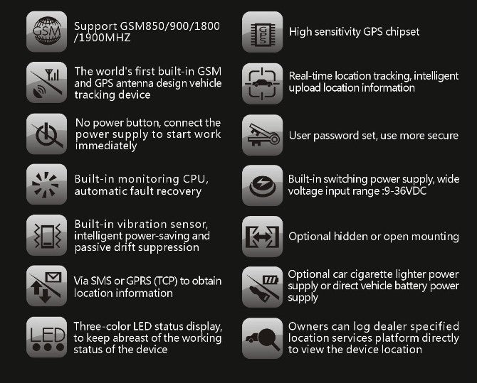 GLOBAL DYEGOO GT02A  Vehicle Car Motorcycle   GPS Tracker  History Replay Electronic Android IOS APP