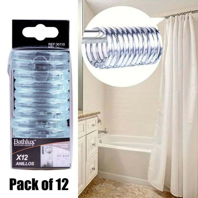 12pcs Bathlux Shower Round Curtain Hooks