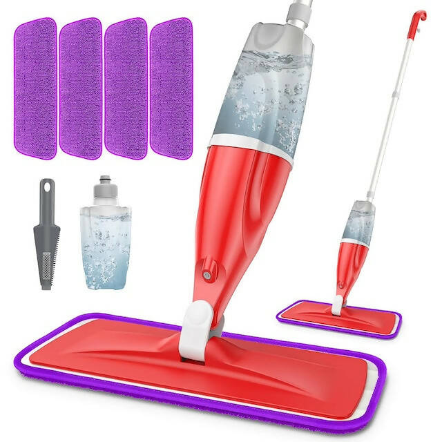 Spray Mop with 360 Degree Handle Mop, Wood Floor Mops with Spray for Floor Cleaning, Flat Dust Mop for Hardwood(400 ml)