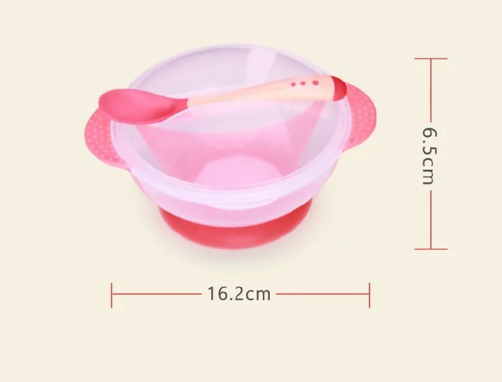 Silicone Baby Feeding Bowl + Spoon