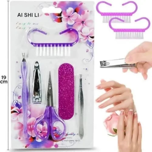 6Pcs Manicure & Pedicure Kit Assorted Colours