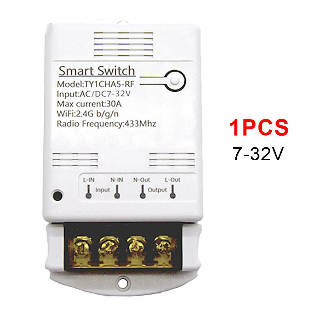 Wifi Relay Module 85-250V 12V 24V 30A Smart Switch Tuya Smartlife App Remote Control Inching Timer Alexa Google Home Automation