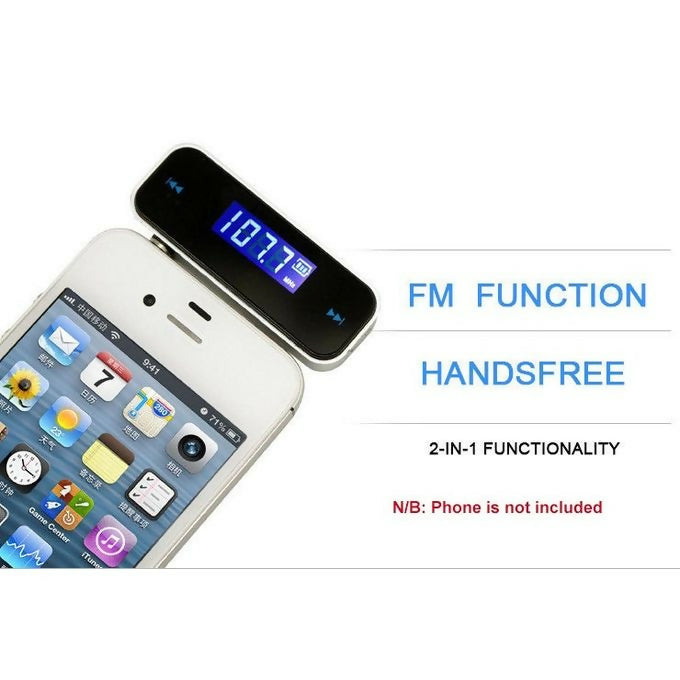 New 3.5mm In-Car Handsfree LCD Audio FM Transmitter for Smartphone Universal