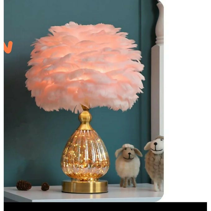 CRYSTAL FEATHER LAMP TABLE1