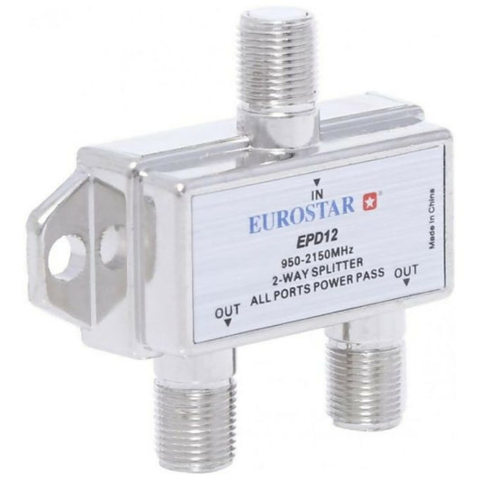 Eurostar 2-Way Coaxial Cable Splitter