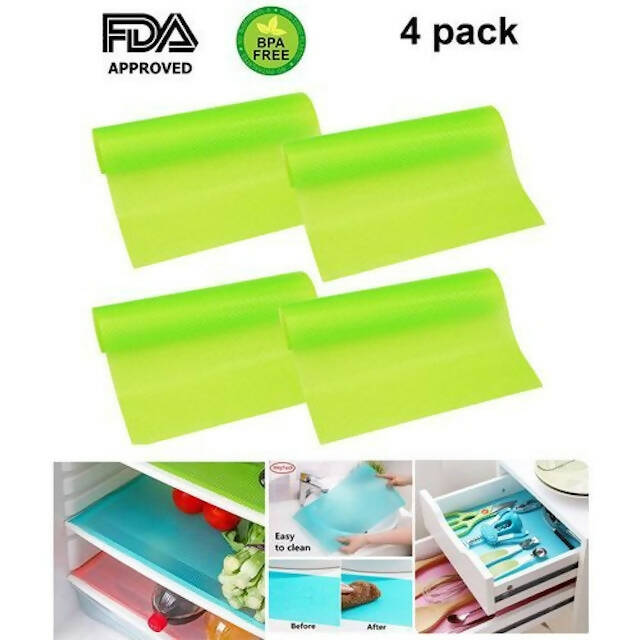 4pcs Colored Multipurpose Pvc Fridge Mats, Waterproof, Anti-Bacterial Fridge Mat