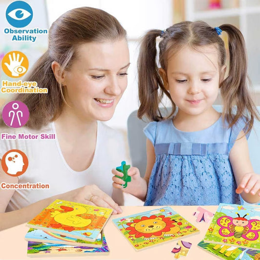 9pc Wooden Puzzle for Toddlers