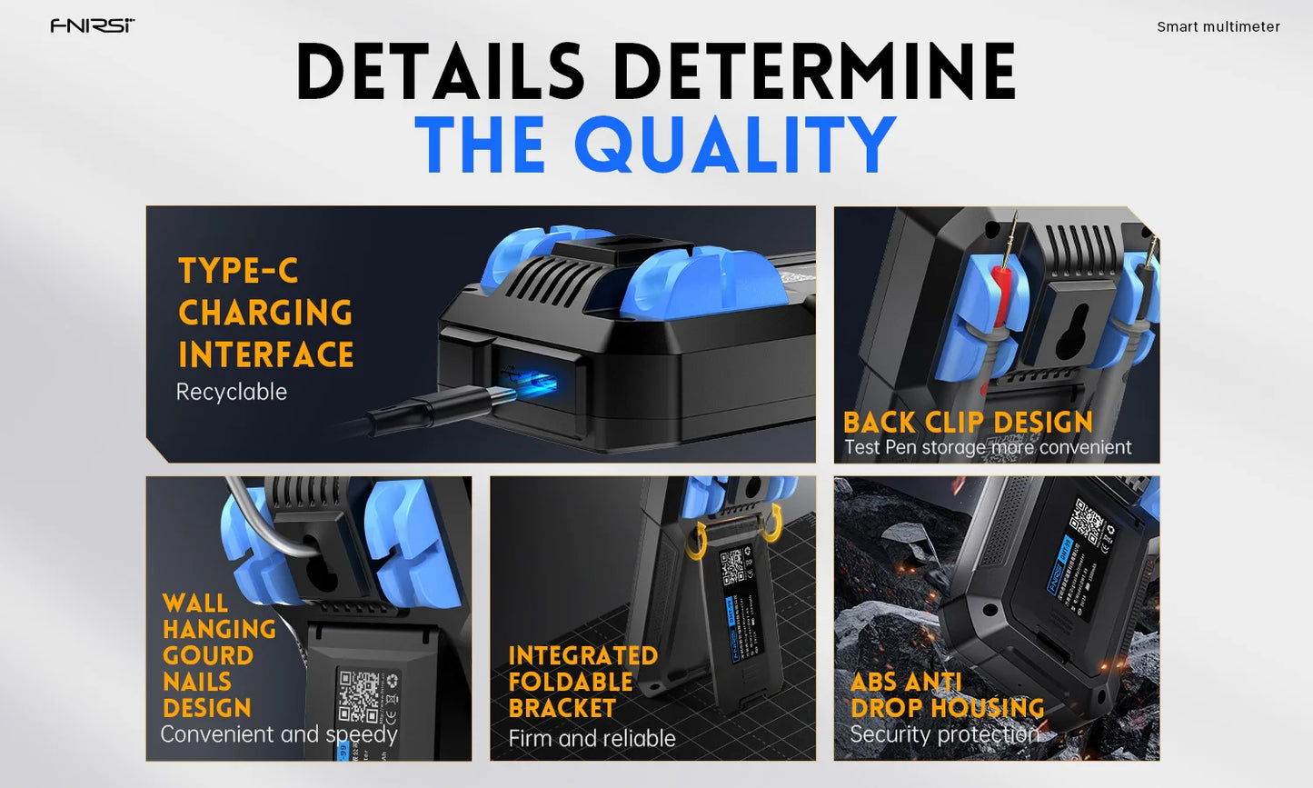 FNIRSI DMT-99 Digital Multimeter 9999 Counts Smart Professional Tester 1000V 10A True RMS Auto Range AC DC Ohm Hz Capacitance
