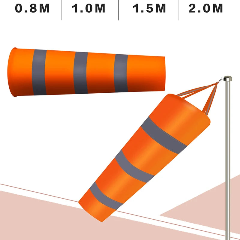 80/100/150cm Windsock Weathervane Scratchproof Windproof fluorescent Reflective windsock weather bag wind vane wind wind direct