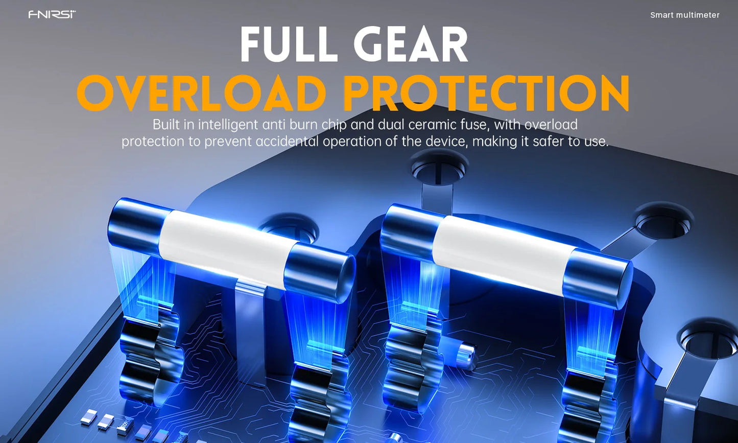FNIRSI DMT-99 Digital Multimeter 9999 Counts Smart Professional Tester 1000V 10A True RMS Auto Range AC DC Ohm Hz Capacitance
