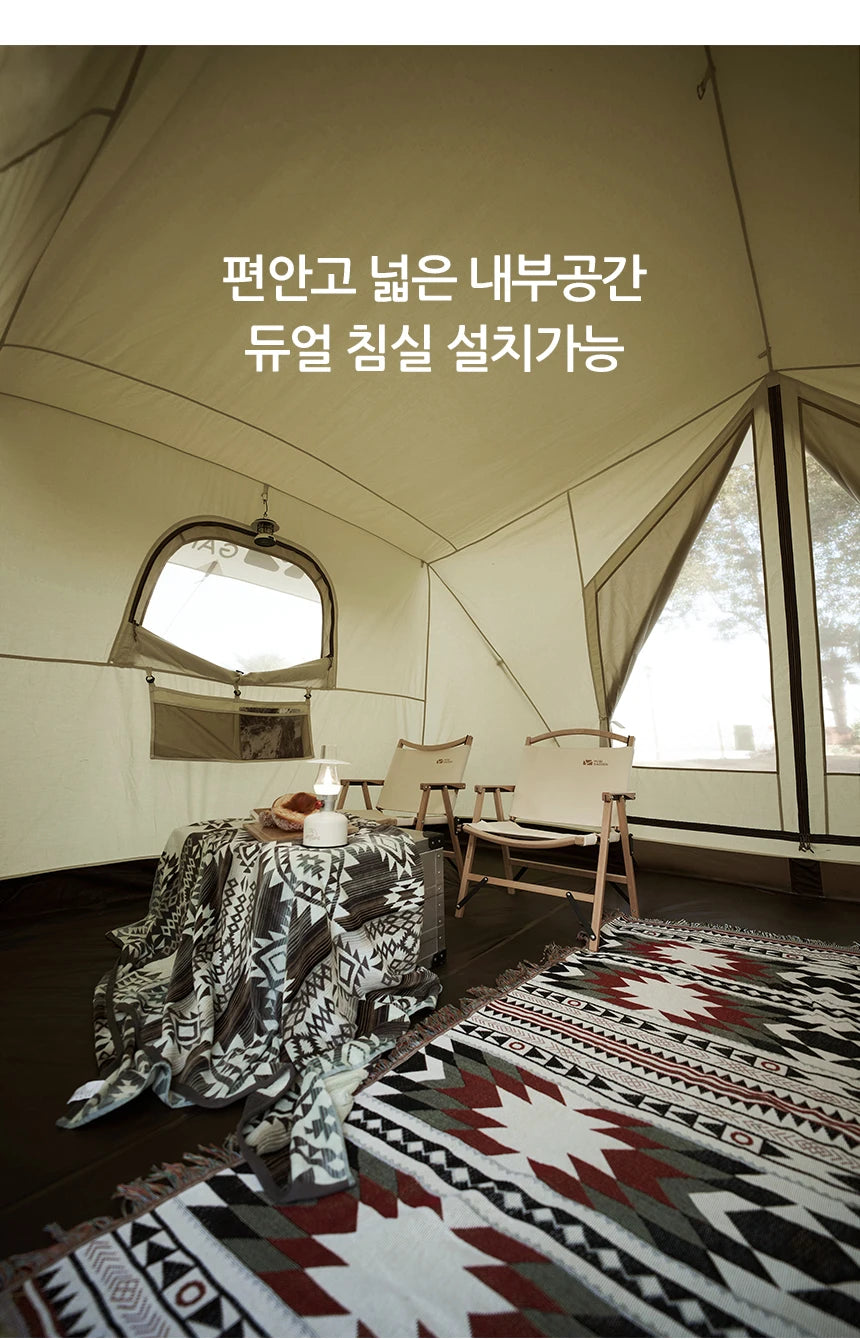 Mobi Garden Camping Era205 Cotton Tent Glamping Wide Space Double Cloth Membrane Waterproof Car Sunscreen Three-seater