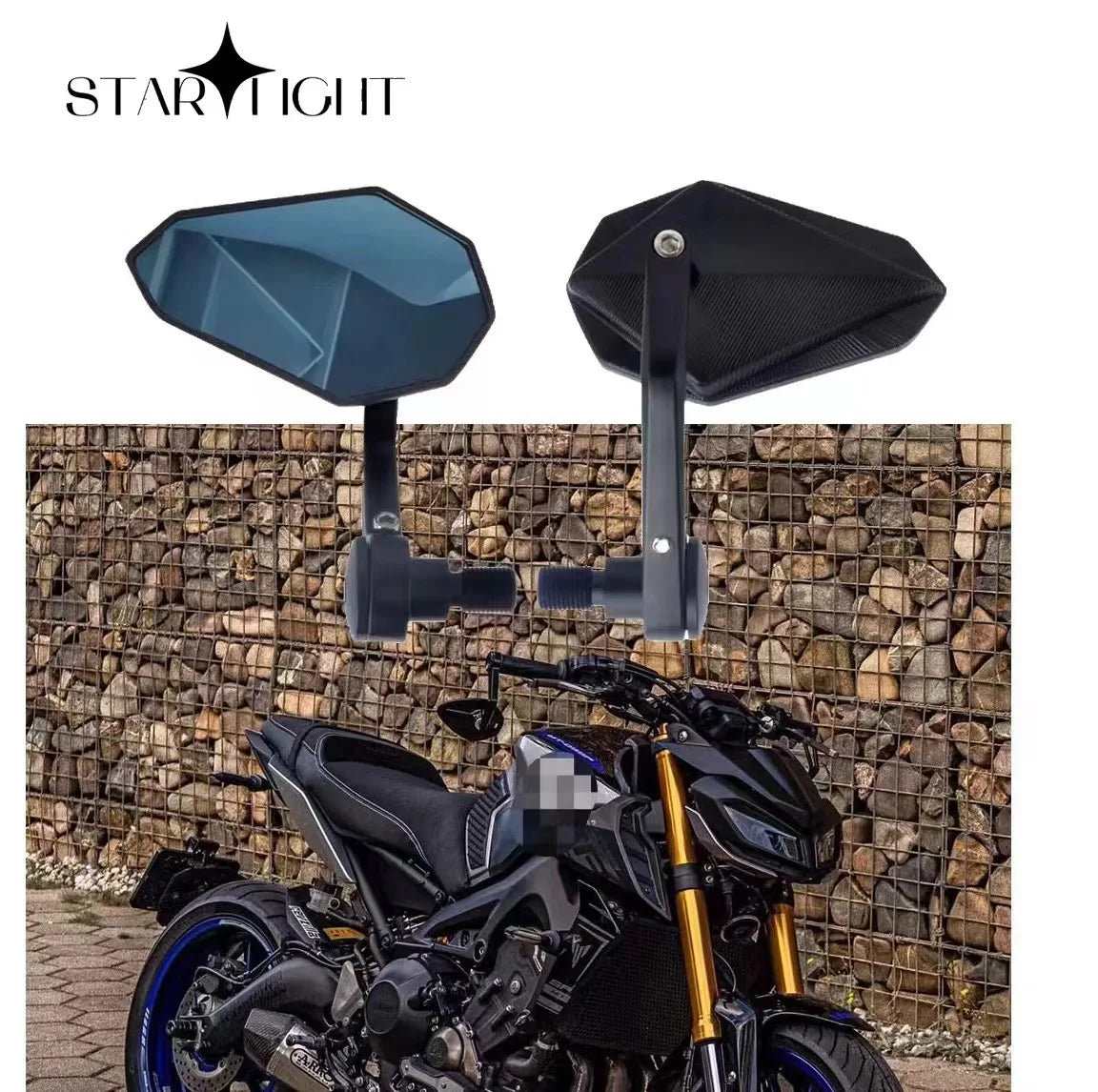 Motorcycle Rearview Handle Bar End Mirror Side Mirror Fit For YAMAHA MT-07 FZ-07 MT-09 FZ-09 MT-10 Tmax500 Tmax530 FZR XSR900