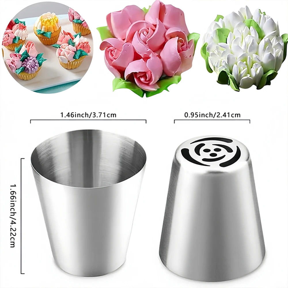 7PCS Russian Decorating Nozzle Set 430 Stainless Steel Reusable Cake C –  NairoMarket