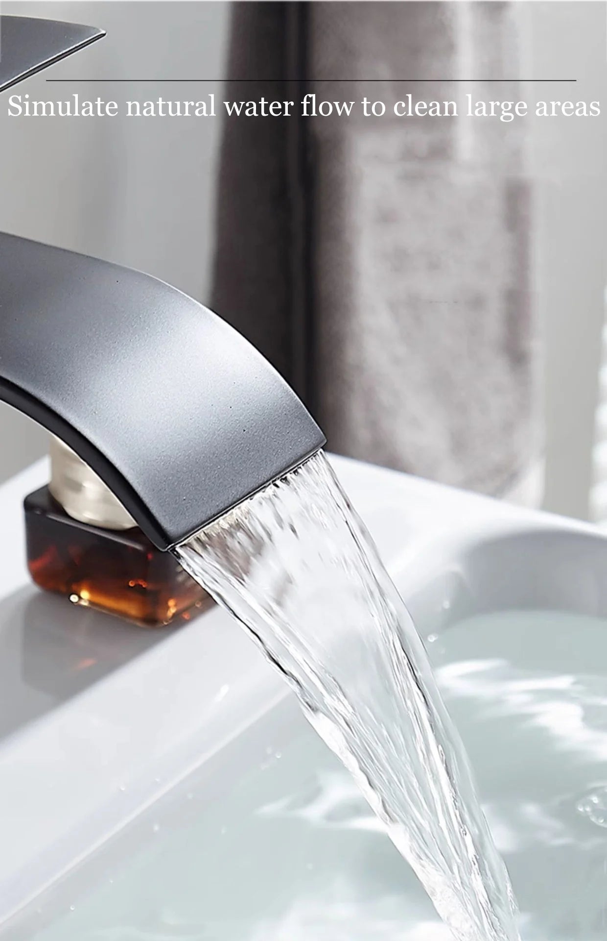 Waterfall Wash Basin Stainless Steel High And Low Faucet Black Hot And Cold Toilet Wash Basin Bathroom Home