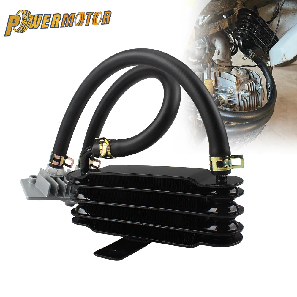 Motorcycle Oil Cooler Radiator Aluminum Universal 4 Rows Engine Cooling coolers for Suzuki Yamaha Pit Bike 50cc 125cc Motocross