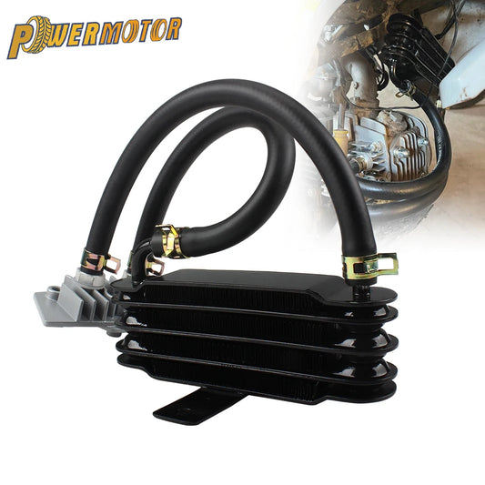 Motorcycle Oil Cooler Radiator Aluminum Universal 4 Rows Engine Cooling coolers for Suzuki Yamaha Pit Bike 50cc 125cc Motocross
