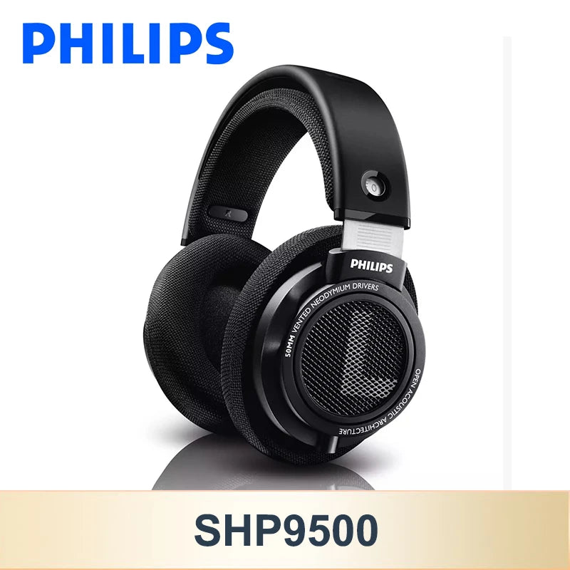 Philips SHP9500 Head-mounted Wired Headphones HiFi Stereo Earphone Monitor Class Music Earbuds E-sports Game Universal Headset