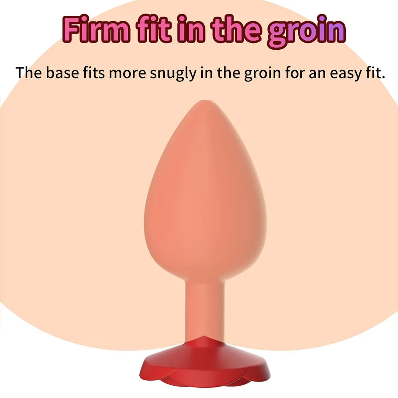Rose Anal Plug 3 Size Silicone Butt Plugs Stimulator Anal Sex Toys Prostate Massager Anal Trainer Sex Toys for Men Women Couples