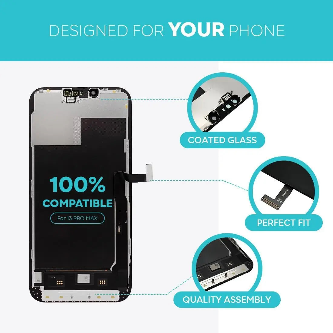 incell Pantalla for iphone 13Promax LCD Display Touch Screen Digitizer Assembly for iPhone 13promax LCD Replacement A2484 A2641