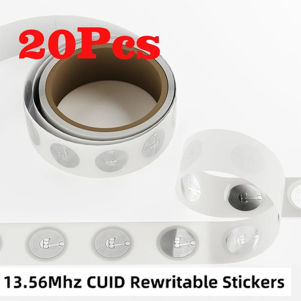 5/10/20Pcs IC CUID Android App MCT Modify 13.56MHz UID Changeable 1K S50 Tags Card Adhesive Sticker Keyfobs Block 0 Writable